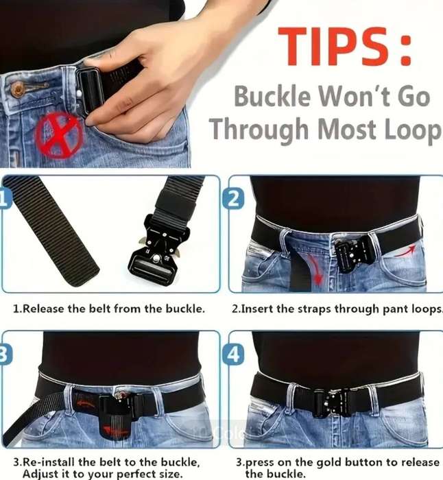 3-Pack Men's & Women's Heavy-Duty Outdoor Belts with Buckle & Locking Mechanism