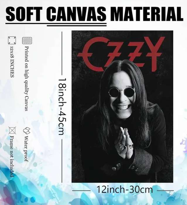 1pc Ozzy Osbourne Retro Rock Band Music Poster Canvas Wall Art - Frameless, 30.48x45.72 cm