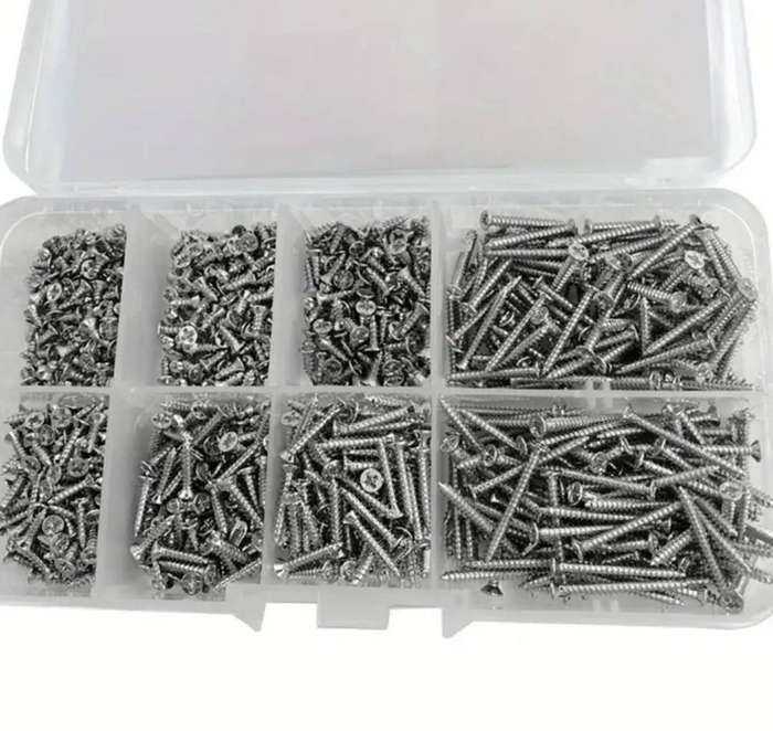 800pcs Self Wood Screws Set, M2 Phillips Flat Head Sheet Metal Screw, Self Screws Assortment Kit