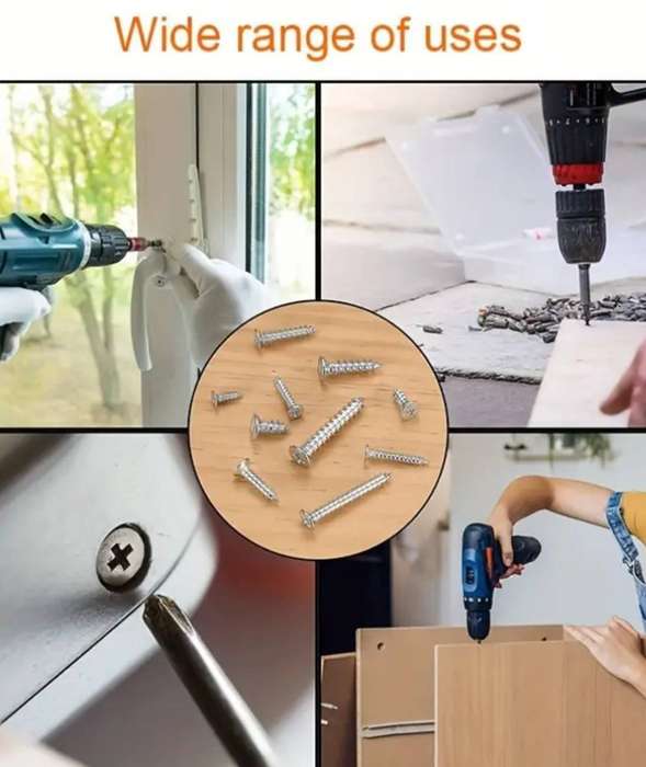 800pcs Self Wood Screws Set, M2 Phillips Flat Head Sheet Metal Screw, Self Screws Assortment Kit