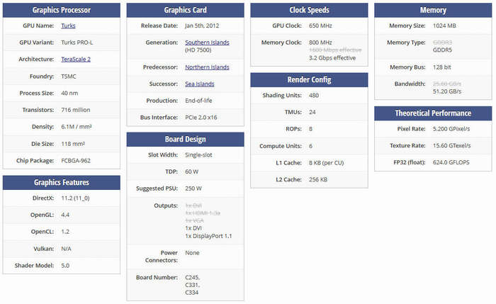 AMd Radeon HD 7570 1GB GDDR 5 Low profile
