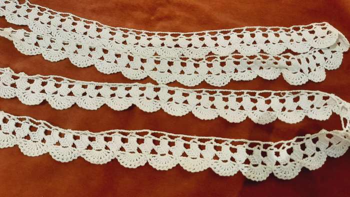 Salvaged crochet edging - white 250cm x 3 cm