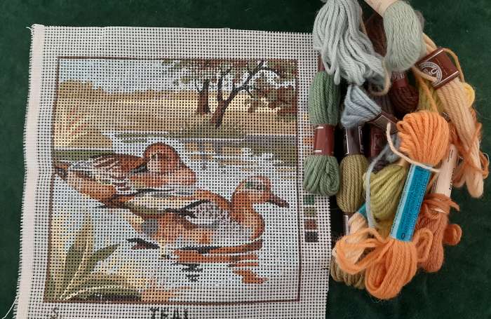 Small tapestry canvas - 20 x 20cm, with odd yarns