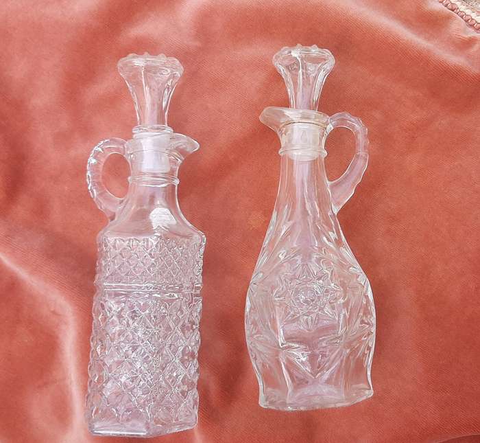 Oil or vinegar decanters - glass