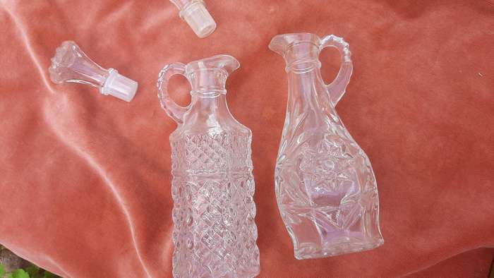Oil or vinegar decanters - glass