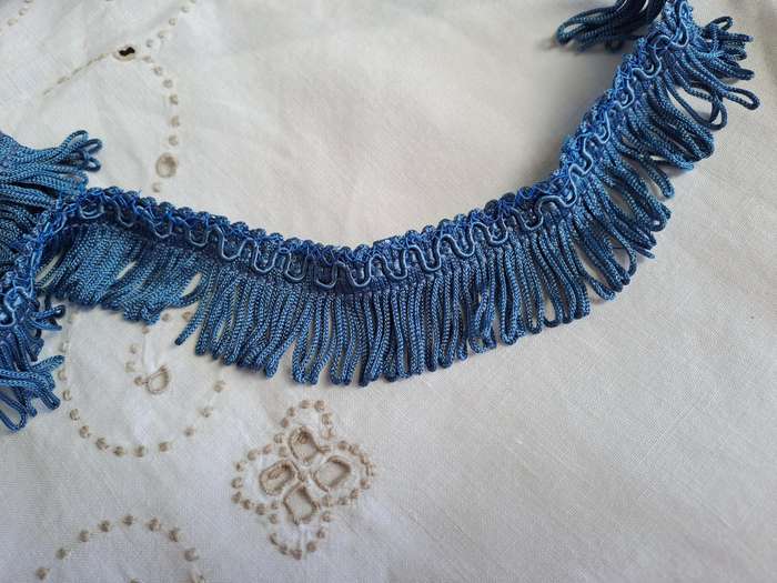 Blue vintage fringe - 100cm long 3cm wide