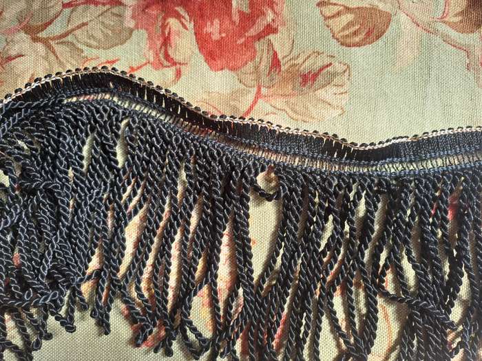 Black fringe 11cm wide - price is per metre - as new