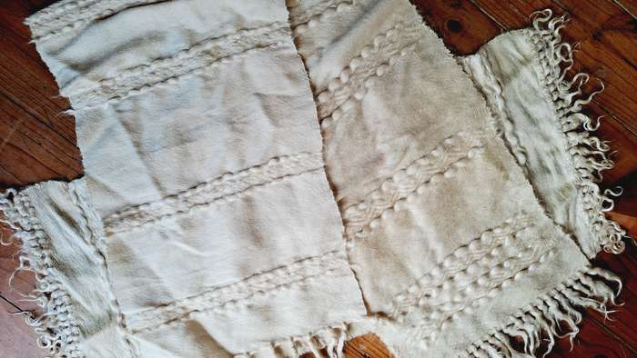 Set of 3 Mohair Table Runners - Cream - Approx. 88cm x 42cm