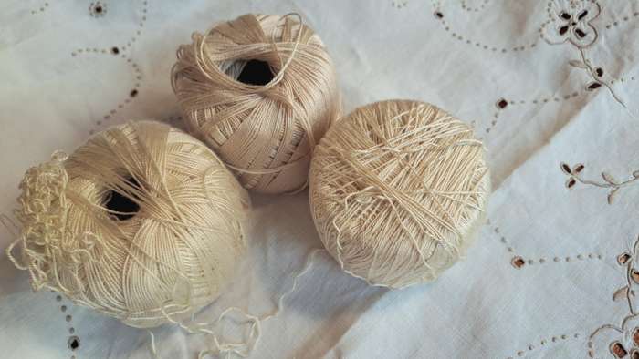 3 balls crochet yarn/ cotton