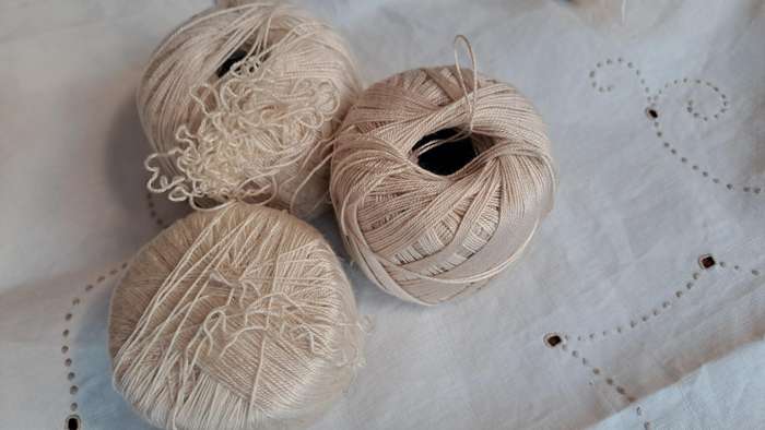 3 balls crochet yarn/ cotton