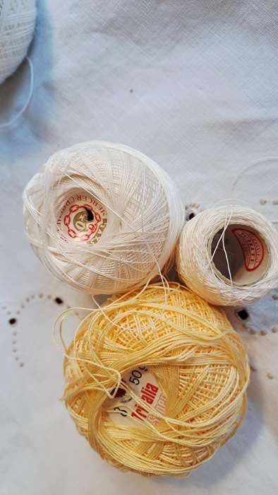 3 balls crochet yarn/ cotton