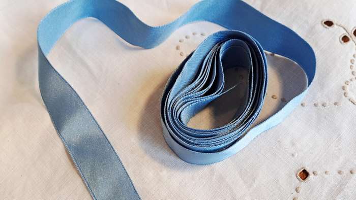 Blue satin ribbon 2 cm wide - 3m length