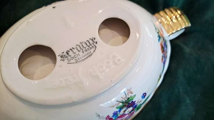 Pretty Boch Freres Keralux vase/ bowl - Belgium - damaged