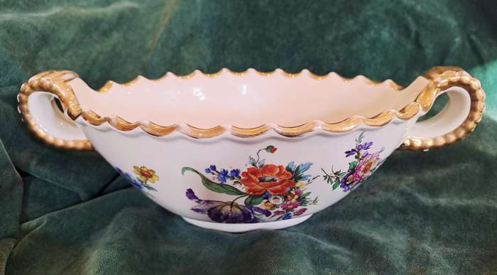 Pretty Boch Freres Keralux vase/ bowl - Belgium - damaged
