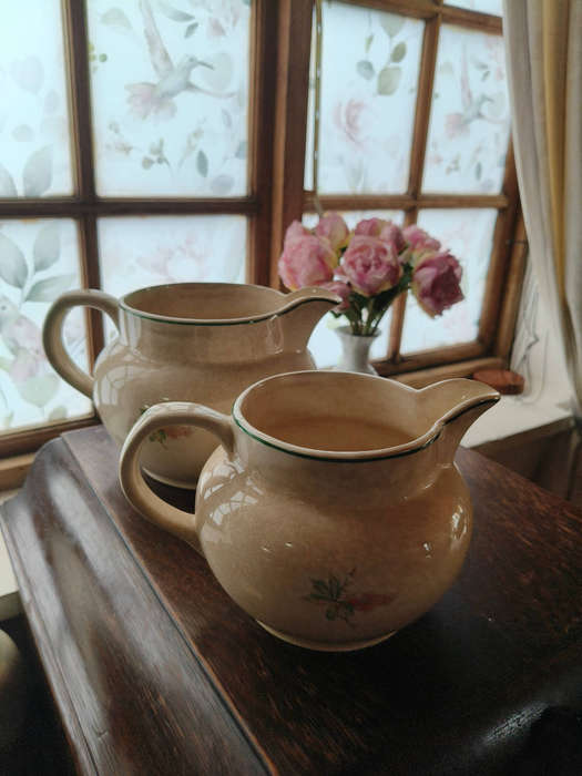 Vintage Arthur Wood Floral Pitchers  Set of 2 (Pattern 4285, Made in England)