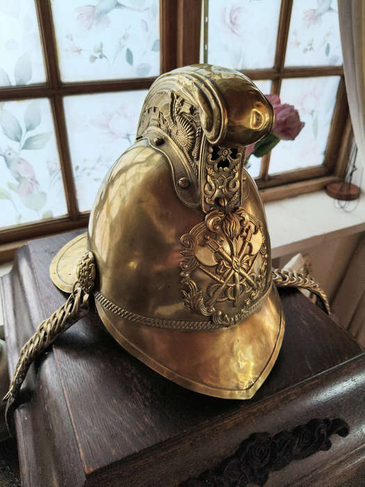 1860-1880 French fire brigade officers helmet