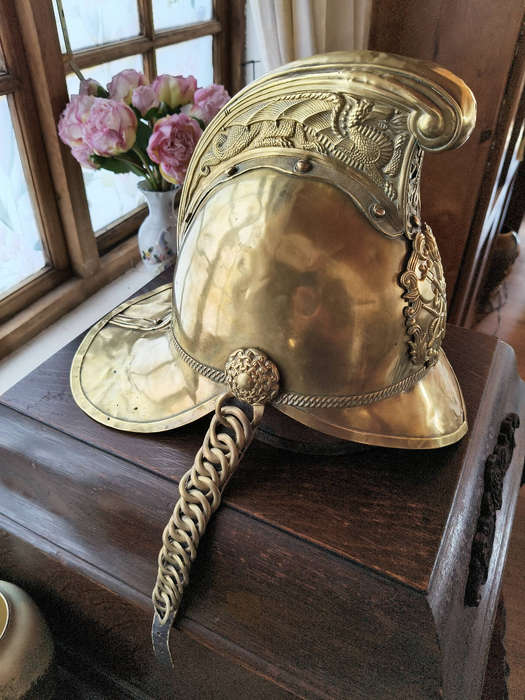 1860-1880 French fire brigade officers helmet
