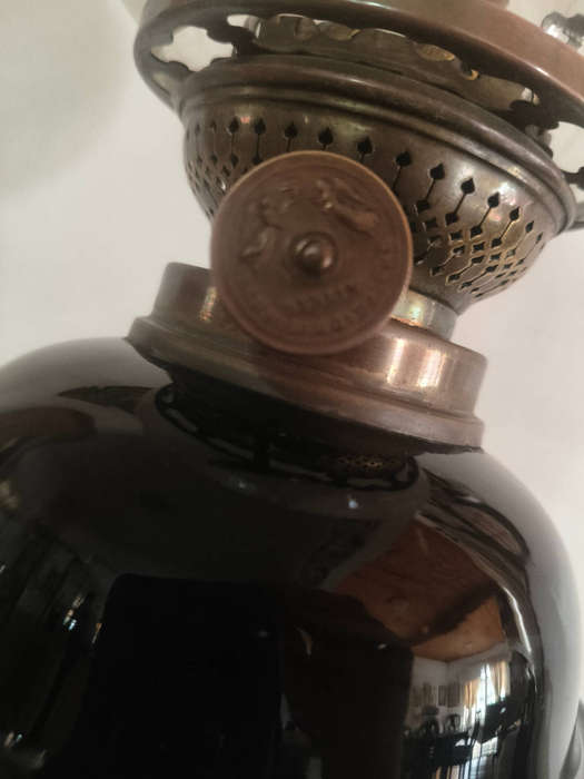 Antique Hand-Painted Kerosene Lamp  Schneider & Jablonski Berlin