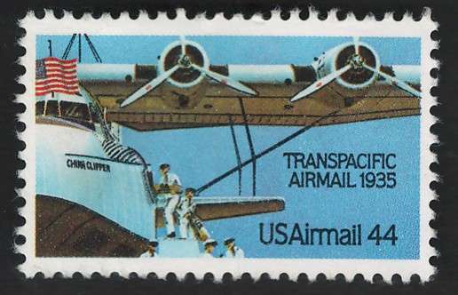 USA Scott Air Post 1985 Transpacific Airmail 50th Anniversary Scott #C115 44c (Unused)