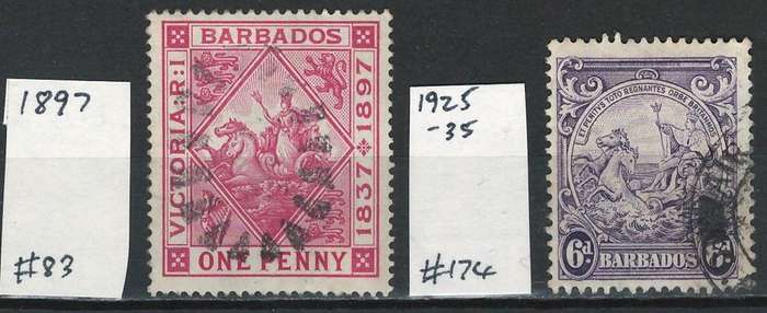 Barbados (British) 1897 - 1925 (Scott #83 & #174)