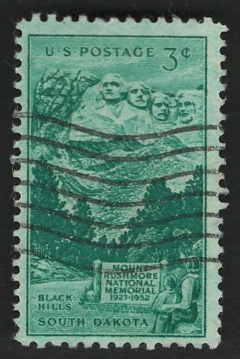 USA 1952 Sculptured Heads on Mt. Rushmore. Scott #1011