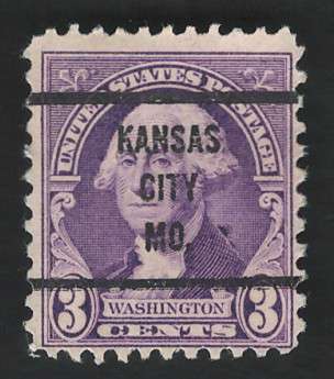 USA 1932 Washington Scott #720 3c (Kansas City pre-cancel)