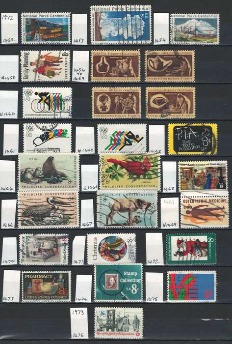 USA General Issues 1972 - 73 (Scott #1452 - #1476)