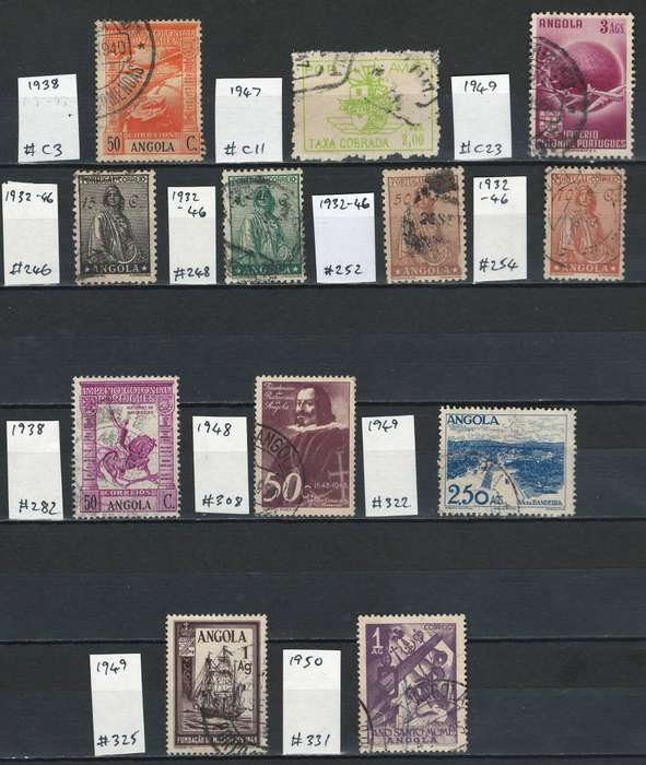 Angola (Portuguese Territory) Air Post 1938 to 1949 & General Issues 1932 to 1950 (12 stamps)