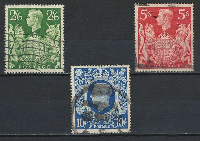 England 1939-42 Scott #249, 250 & 251A