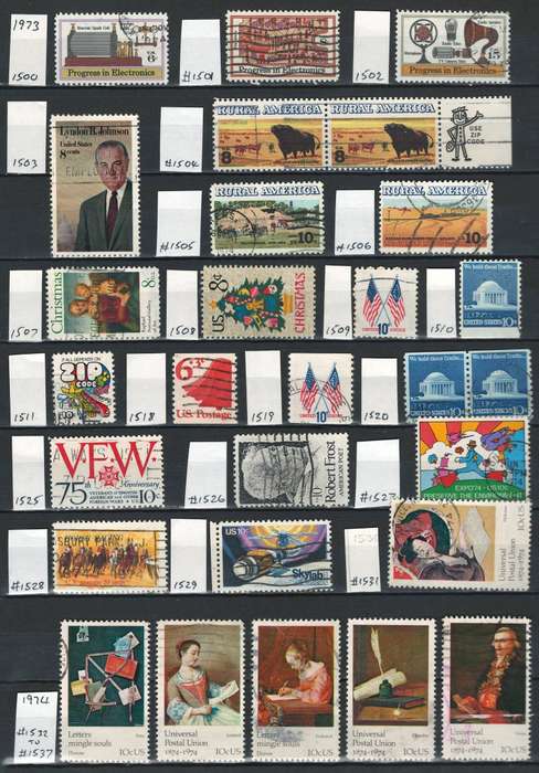 USA General Issues 1973 - 74 (Scott #1500 - #1537) (28 stamps)
