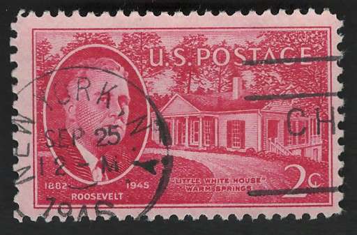 USA 1945-46 Roosevelt and "Little White House" at Warm Springs. Scott #931.