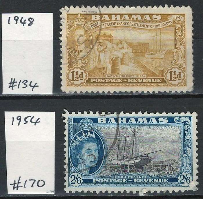 Bahamas (British) 1948 - 54 (Scott #134 & #170)