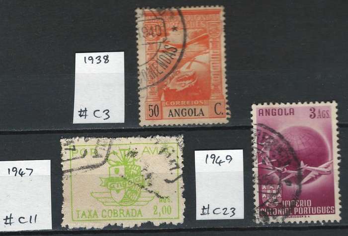 Angola (Portuguese Territory) Air Post 1938-1949. Scott #C3, #C11, #C23