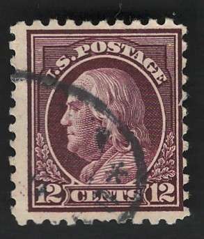 USA-Scott 1916/17  (P10) #474 12c Claret Brown