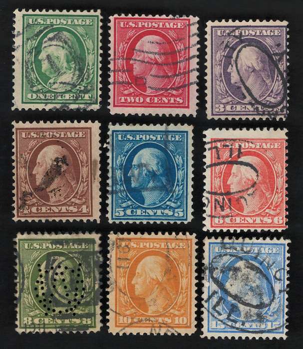 USA-Scott 1910/11 #374 1c to #382 15c (complete issue)