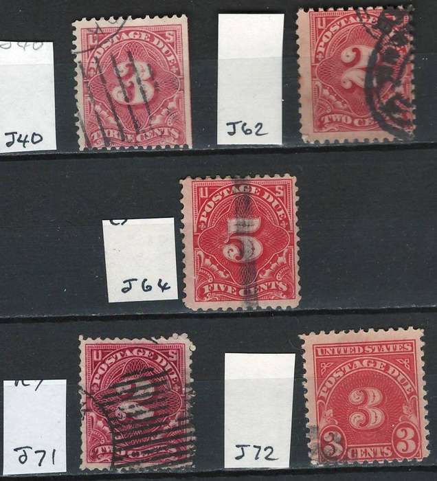 USA 1895-1917 Post Due (Scott #J38, J39, J49, J55, J61)