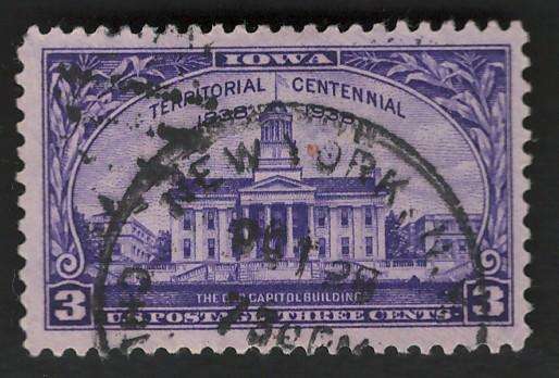 USA 1938 Old Capitol, Iowa City Scott #838 3c