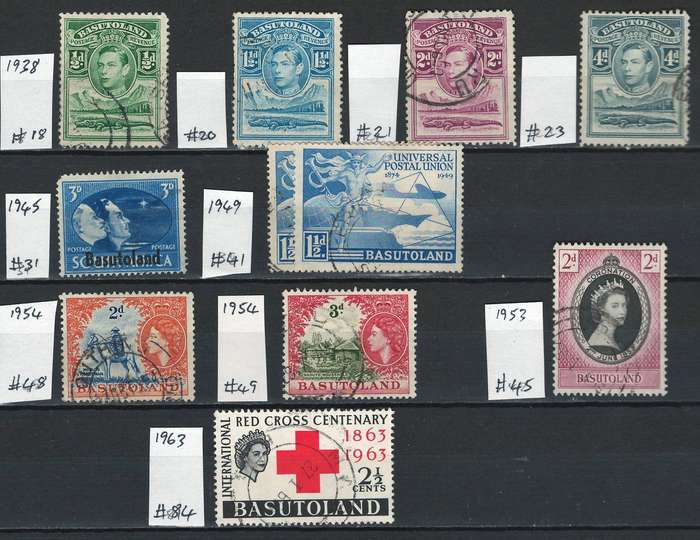 Basutoland (British) 1938 - 1963 (see scan for Scott #)