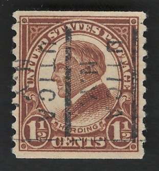 USA-1923/29  (P10 Vert.) Scott #598 1½c Brown. Price R5