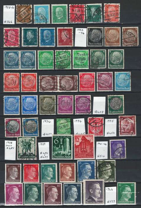 Germany 1928  1944 (Scott #366 to #529)