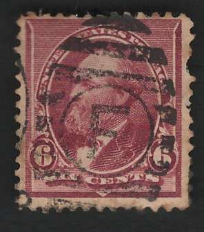 USA Scott #224 1890/93 6c Dark Brown Red