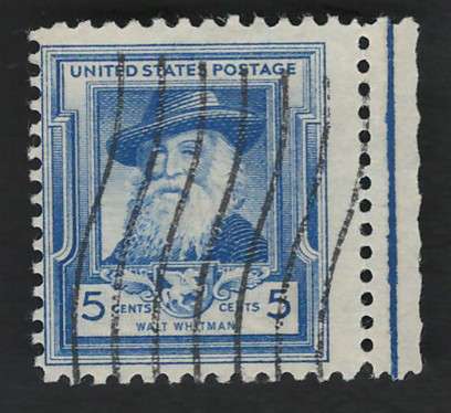 USA 1940 Walt Whitman (American Poets) Scott #867 5c. Price R3