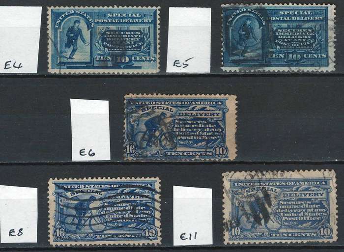 USA Spec Del 1894-1917 (Scott #E4, #E5, #E6, #E8, #E11)