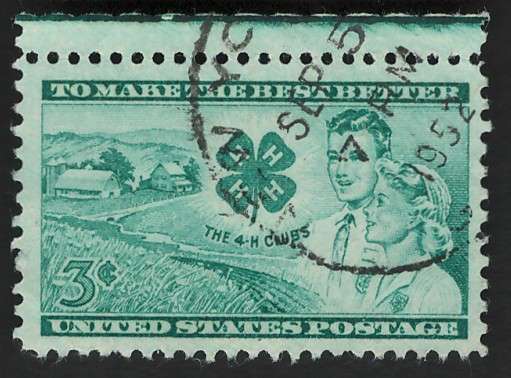 USA 1952 Farm, Club Emblem, Boy and Girl. Scott #1005
