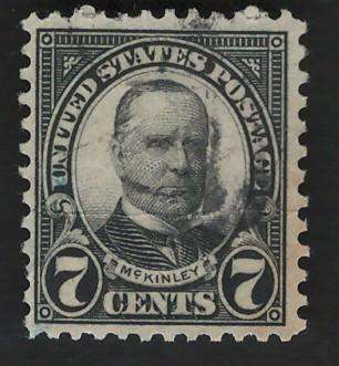 USA Scott 1926/34 (P11x10½) #639 7c Gray Black