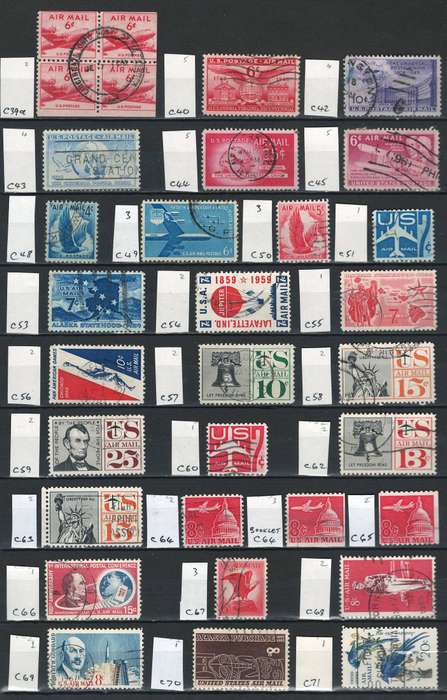 USA 1949/67 Air Post. Scott #C39a to #71