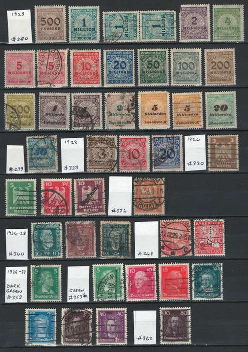 Germany 1923  1927 (Scott #280 to #362)