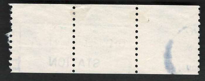 USA 1962-66 Coil Stamps (P10 Vert): George Washington (Strip of 3). Scott #1229