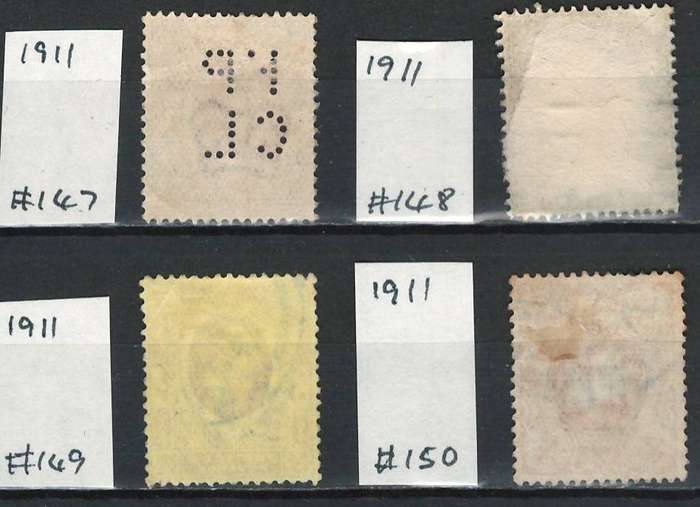 England 1911 P15x14 Scott #147, 148, 149, 150