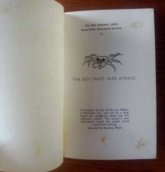The Boy Who Was Afraid by Armstrong Sperry (The New Windmill Series)